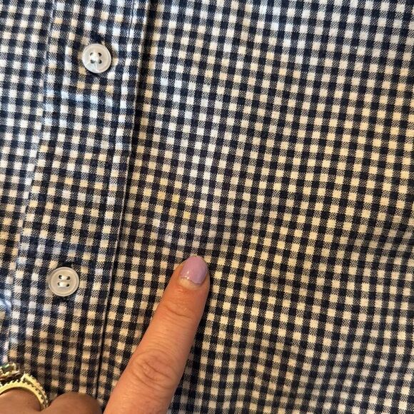 AG Jeans blue gingham pocket front button down large - Picture 7 of 9